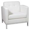 DESCRIPTION: (2) FAUX LEATHER ARMCHAIR BRAND/MODEL: AVE #WST51A-W32 INFORMATION: WHITE RETAIL$: $401.99 EA QTY: 2