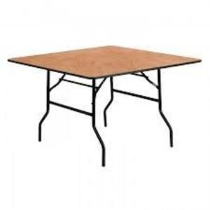 DESCRIPTION: (1) FOLDING TABLE BRAND/MODEL: FLASH FURNITURE #YT-WFFT48-SQ-GG INFORMATION: WOOD SIZE: 48" RETAIL$: $177.77 EA QTY: 1