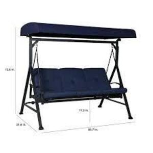 DESCRIPTION: (1) 3-PERSON DAYBED SWING BRAND/MODEL: MAINSTAYS INFORMATION: NAVY BLUE SIZE: MUST COME INSPECT RETAIL$: $399.99 EA QTY: 1