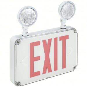 DESCRIPTION: (1) EXIT SIGN WITH EMERGENCY LIGHTS BRAND/MODEL: FULHAM FIREHORSE #407K32 INFORMATION: WHITE SIZE: 2 FACES, RED, LED, WALL, NICKEL CADMIU