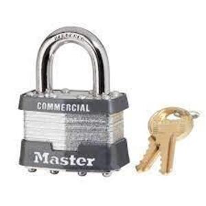 DESCRIPTION: (6) LAMINATED PADLOCK BRAND/MODEL: MASTER LOCK/1KALJBLU4KS INFORMATION: SILVER & BLUE/LONG SHACKLE SIZE: 2-1/2"LONG SHACKLE X 5"BASE WIDT