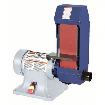 DESCRIPTION: (1) BELT GRINDER BRAND/MODEL: DAYTON #2RYN8 SIZE: METAL/PLASTIC/WOOD, 115V/230V, SINGLE-PHASE, 0.8 HP, 4 IN BELT WD, BENCHTOP RETAIL$: $7