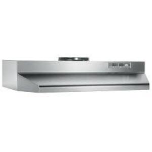 DESCRIPTION: (1) DUCTLESS UNDER CABINET RANGE HOOD BRAND/MODEL: BROAN SIZE: 24 IN RETAIL$: $100.00 EA QTY: 1