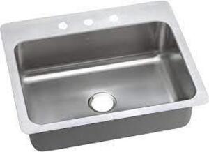 DESCRIPTION: (1) DROP IN SINK BRAND/MODEL: ELKAY INFORMATION: STAINLESS RETAIL$: $109.20 EA QTY: 1