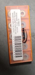 DESCRIPTION: (10) RNMG43R CARBIDE TURNING INSERTS BRAND/MODEL: HERTEL 91788935 RETAIL$: $18.76 PER INSERT QTY: 10