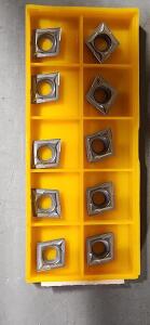 DESCRIPTION: (10) CCMT32.51 CARBIDE TURNING INSERTS BRAND/MODEL: MITSUBISHI CCMT32.51 HT110 RETAIL$: 15.30 PER INSERT QTY: 10