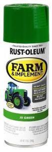 DESCRIPTION: (6) FARM AND IMPLEMENT SPRAY PAINT BRAND/MODEL: RUST-OLEUM INFORMATION: JD GREEN SIZE: 12 OZ RETAIL$: $6.98 EA QTY: 6