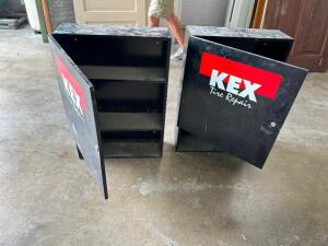 (2) KEX WALL MOUNTED SINGLE DOOR PARTS CABINETS