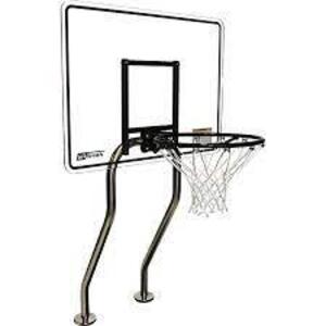 DESCRIPTION: (1) POOL ADD ON, BASKET BALL HOOP BRAND/MODEL: METAL ARM, NO HOOP OR BACKBOARD INCLUDED INFORMATION: STAINLESS STEEEL RETAIL$: $1395.00 E