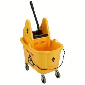 DESCRIPTION: (1) PLASTIC MOP BUCKET AND WRINGER BRAND/MODEL: TOUGH GUY #2PYH5 INFORMATION: YELLOW SIZE: 8-3/4 GALLON RETAIL$: $122.13 QTY: 1