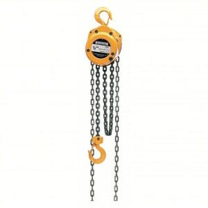 DESCRIPTION: (1) MANUAL CHAIN HOIST BRAND/MODEL: HARRINGTON #6HJF4 SIZE: 1000 LB LOAD CAPACITY RETAIL$: $354.29 EA QTY: 1