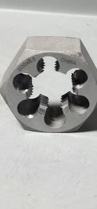 DESCRIPTION: (3) CARBON STEEL HEX RETHREADING DIES BRAND/MODEL: VC 03867157 SIZE: M30x3.5 1" THICK RETAIL$: 134.99 EA QTY: 3