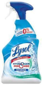 DESCRIPTION: (6) BATHROOM CLEANER WITH HYDROGEN PEROXIDE BRAND/MODEL: LYSOL SIZE: 24 FL OZ RETAIL$: $2.29 EA QTY: 6