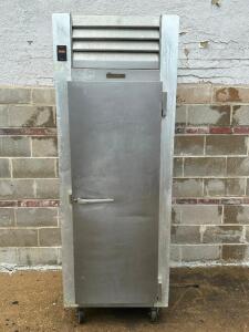 TRAULSEN SINGLE DOOR COOLER W/ TRAY RACK INSERT.