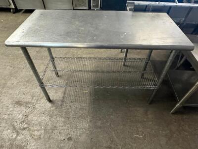 50" X 24" STAINLESS TABLE W/ WIRE UNDER SHELF