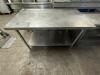 60" X 30" STAINLESS TABLE W/ UNDER SHELF - 2