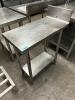 15" X 30" STAINLESS TABLE W/ 6" BACK SPLASH - 3