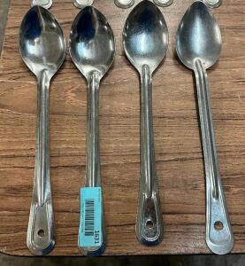 (4) STAINLESS SERVING SPOONS