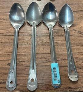 (4) STAINLESS SERVING SPOONS