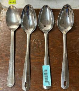 (4) STAINLESS SERVING SPOONS