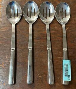 (4) STAINLESS SERVING SPOONS