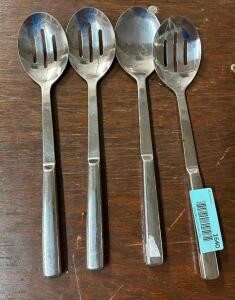 (4) STAINLESS SERVING SPOONS