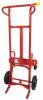 DESCRIPTION: (1) ERGONOMIC TILT BACK DRUM HAND TRUCK BRAND/MODEL: DAYTON #34D647 INFORMATION: RED SIZE: FOR 55 GAL CNTNR CAP, 1,000 LB LOAD CAPACITY R