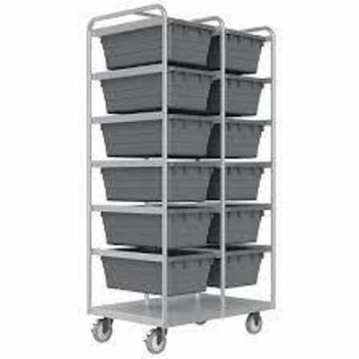 DESCRIPTION: (1) HIGH STRENGTH VERTICAL RACK STYLE TUB CART BRAND/MODEL: DURHAM #16D037 INFORMATION: STEEL, CORROSION RESISTANT SIZE: 1200 LB CAPACITY