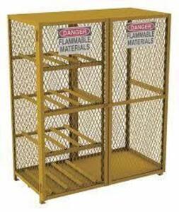 DESCRIPTION: (1) FLAMMABLES SAFETY CAGEBRAND/MODEL: CONDOR #491M92INFORMATION: YELLOWSIZE: 8 CYLINDER HORIZONTAL, 30" X 60" X 71 3/4"RETAIL$: $1302.98 EAQTY: 1