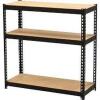 DESCRIPTION: (2) NARROW STEEL SHELVING BRAND/MODEL: LORELL/66964 INFORMATION: BLACK/5-SHELVES/LOAD CAPACITY: 1000LBS SIZE: 60"H X 30"W X 12"D RETAIL$: