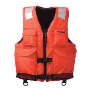 DESCRIPTION: (3) DUAL SIZED COMMERCIAL LIFE VEST BRAND/MODEL: KENT ELITE INFORMATION: ORANGE SIZE: 2X RETAIL$: $50.25 EA QTY: 3