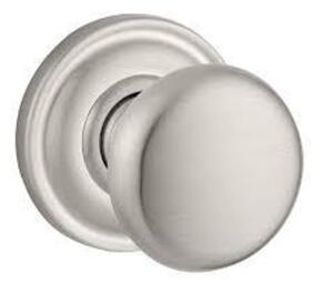 DESCRIPTION: (1) ROUND RESERVE KNOB PRIVACY SET DOOR KNOB BRAND/MODEL: BALDWIN #PV.ROU.TRR.150.6L.DS INFORMATION: SATIN NICKEL RETAIL$: $98.15 EA QTY: