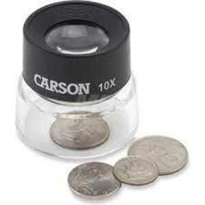 DESCRIPTION: (4) FOCUSING LOUPE MAGNIFIER BRAND/MODEL: CARSON #17350968 INFORMATION: 10X RETAIL$: $7.50 EA QTY: 4