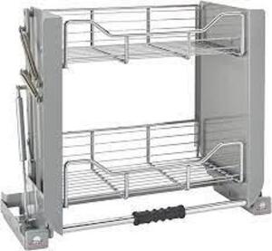 DESCRIPTION: (1) PREMIERE PULL-DOWN SHELVING SYSTEM BRAND/MODEL: REV-A-SHELF INFORMATION: CHROME SIZE: 24" RETAIL$: $560.99 EA QTY: 1