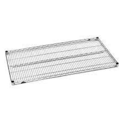 DESCRIPTION: (1) WIRE SHELVES FOR STORAGE UNIT BRAND/MODEL: METRO #A1836NC INFORMATION: CHROME, JUST SHELVES, NO LEGS INCLUDED SIZE: 18" X 36" RETAIL$