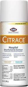 DESCRIPTION: (6) HOSPITAL DISINFECTANT AND SANITIZER BRAND/MODEL: CLOROX CITRACE SIZE: 14 OZ RETAIL$: $17.31 EA QTY: 6