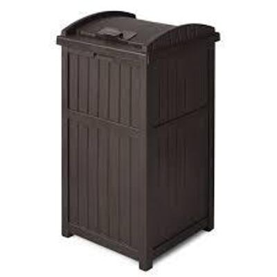 DESCRIPTION: (1) TRASH HIDEAWAU BRAND/MODEL: SUNCAST #GH1732J INFORMATION: BLACK SIZE: 33 GAL RETAIL$: $65.99 EA QTY: 1