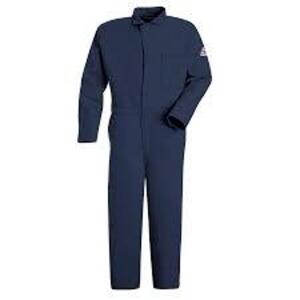 DESCRIPTION: (4) FIRE RESISTANT PROTECTIVE APPAREL JUMPSUIT BRAND/MODEL: BULWARK #CNC2NV4 INFORMATION: NAVY BLUE SIZE: 56 - RG RETAIL$: $76.99 EA QTY: