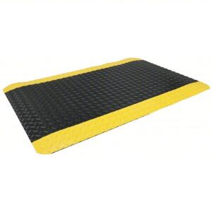 DESCRIPTION: (1) ANTIFATIGUE MAT BRAND/MODEL: NOTRAX #5MDL1 INFORMATION: BLACK WITH YELLOW STRIPE SIZE: DIAMOND PLATE, 3 FT X 5 FT, 9/16 IN THICK RETA