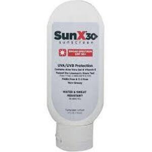 DESCRIPTION: (1) CASES OF (12) BOTTLES OF SUNSCREEN BRAND/MODEL: SUN X 30 #18-204G RETAIL$: $100.00 EA QTY: 1