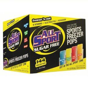 DESCRIPTION: (1) CASE OF (144) ELECTROLYTE FREEZER POPS BRAND/MODEL: ALL SPORT #491N20 INFORMATION: BLUE RAZ, FRUIT PUNCH, LEMON-LIME, ORANGE RETAIL$: