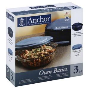 ANCHOR HOCKING CI82460OBL5 3PC 2 QT. SCULPTED BAKING DISH SLATE SET RETAILS FOR $30.13