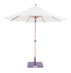 9' TEAK WOOD CRANK LIFT ROUND MARKET UMBRELLA