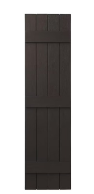 PAIR OF POLYPROPYLENE 4-BOARD CLOSED BOARD AND BATTEN SHUTTERS IN BROWN