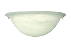 (2) 1-LIGHT WHITE SCONCE WITH ALABASTER SHADE