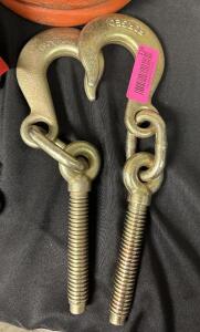 (2) CHAIN HOOKS WITH THREADED ENDS