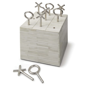 WHITE BONE TIC TAC TOE BLOCK SET