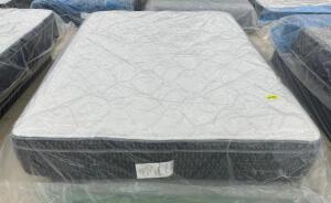 AMERICAN BEDDING HUDSON 12" PLU QUEEN MATTRESS WITH BOX SPRING ( NEW)