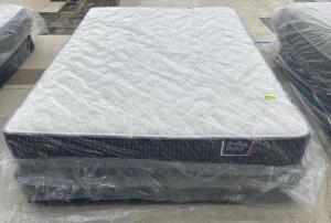 AMERICAN BEDDING BOOKER 10" FIRM TIGHT TOP QUEEN MATTRESS W/ BOX SPRING. ( NEW )