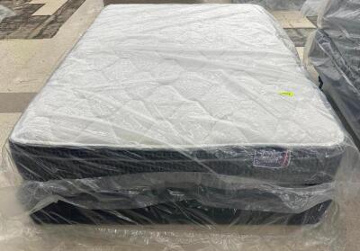 AMERICAN BEDDING HUDSON 12" ET QUEEN MATTRESS WITH BOX SPRING ( NEW)